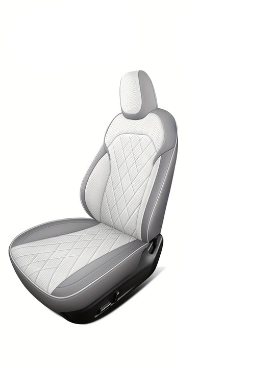 Autostoelhoes – Stoelhoes – Zittingbeschermer – Autostoelbekleding – Stoelhoes Universeel – Premium PU-leer – Memory Foam Comfort – Machinewasbaar Grijs