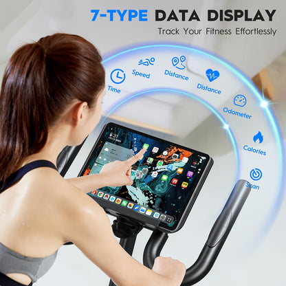 Hometrainer – Fitnessfiets – Indoorfiets – Trainingsfiets – Fietstrainer – 12 Niveaus Magnetische Weerstand – Verstelbaar Zadel en Stuur – LCD Display – Geschikt Tot 195 cm