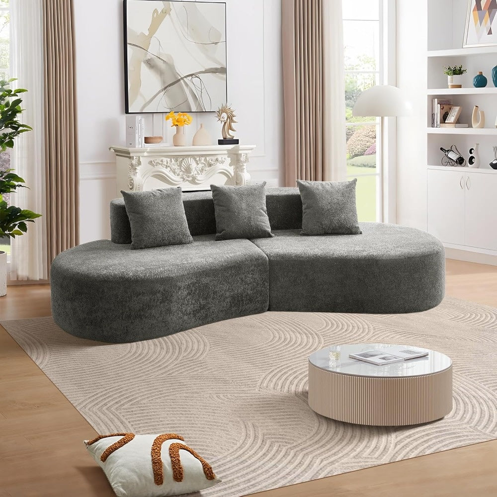 5-Zits Bank – Hoekbank – Loungebank – Sectiebank – Modern Gebogen Sofa – Raindrop Velvet Stof – Comfortabele Hoge Dichtheid Kussens