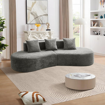 5-Zits Bank – Hoekbank – Loungebank – Sectiebank – Modern Gebogen Sofa – Raindrop Velvet Stof – Comfortabele Hoge Dichtheid Kussens