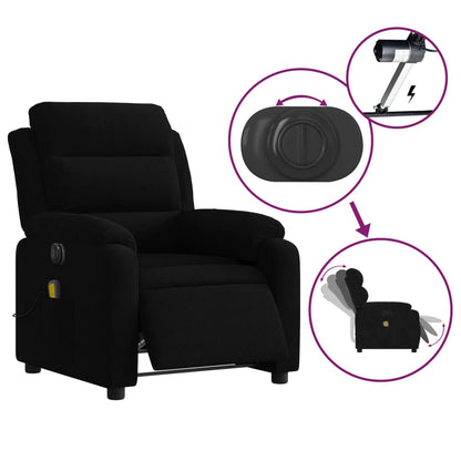 Elektrische Relaxfauteuil – Relaxstoel – Ligstoel – Zithoekstoel – Powerstoel – Zwart – Fluwelen Bekleding – Elektrisch Verstelbaar tot 135 Graden