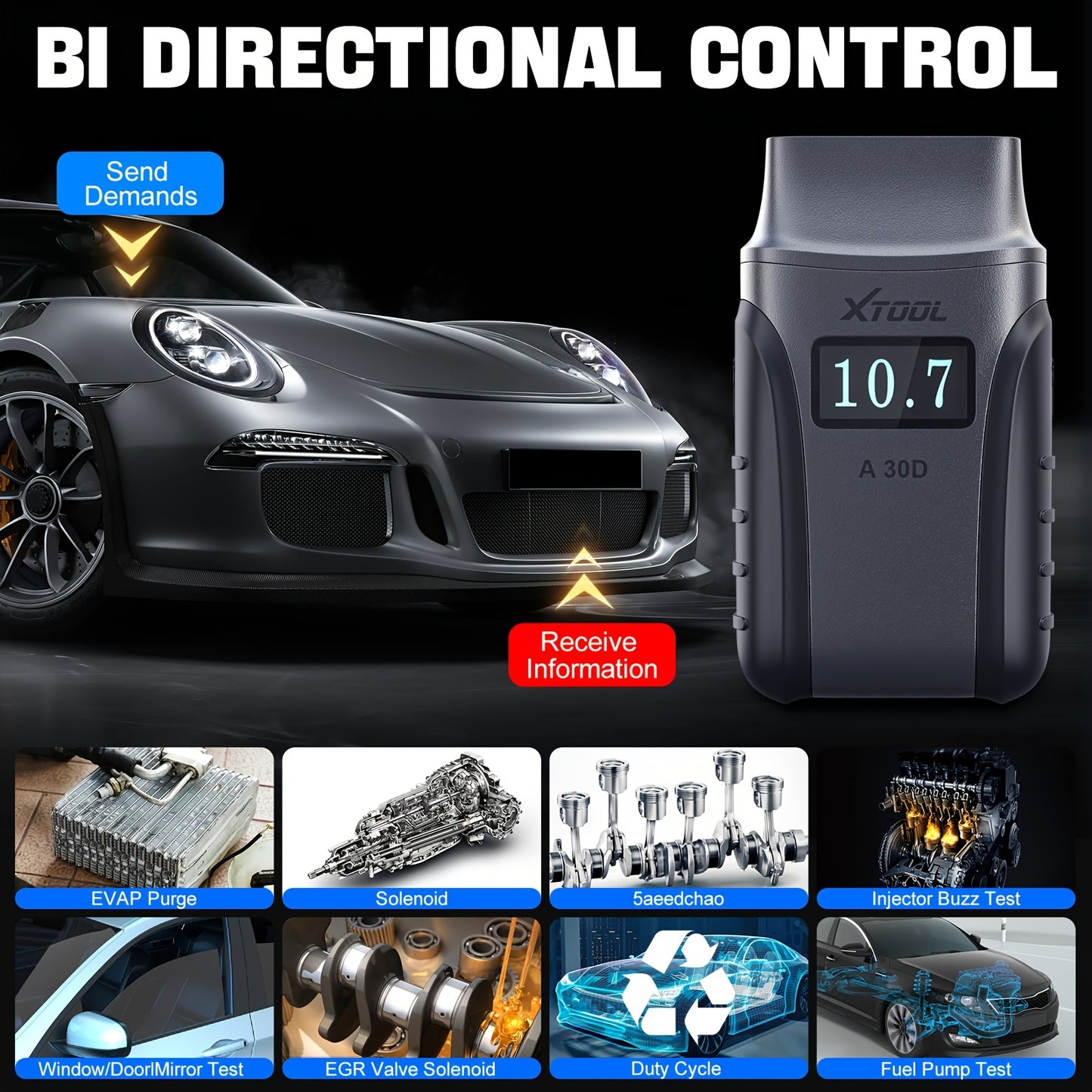 Auto Diagnose Scanner – OBD2 Scanner – Uitleesapparaat – Auto Diagnose Tool – Bi-directionele Scanner – 16+ Resetfuncties – Draadloos Met Lifetime Updates