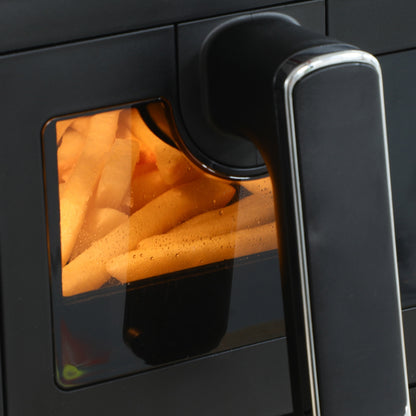 Heteluchtfriteuse – Airfryer – Friteuse – Luchtfriteuse – Dubbele Mand – 2x4L Manden – 8 Programma’s – Timer en Licht – Zwart – Compact formaat