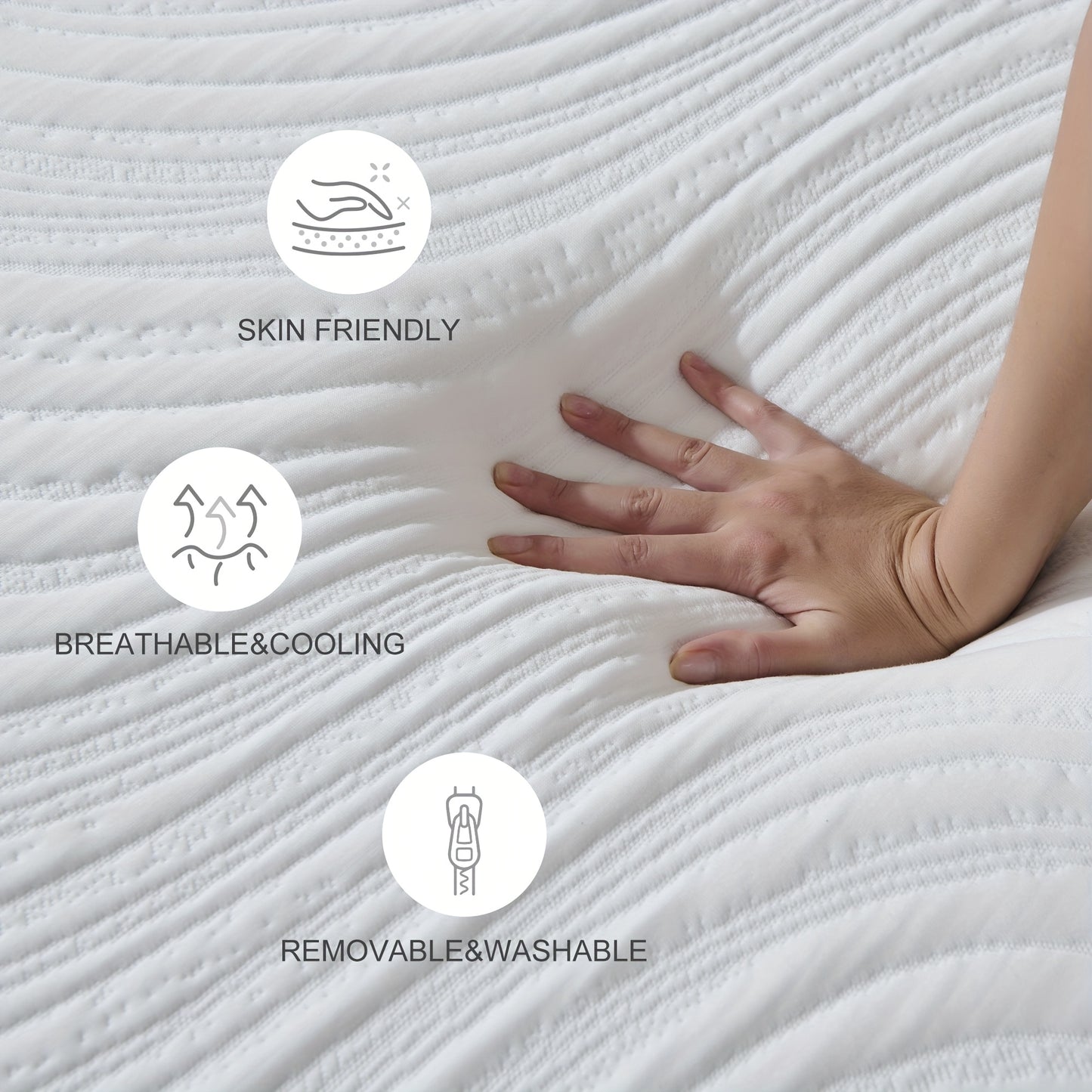 15cm Folding Memory Foam Mattress Topper & Travel Mattress | Polyester Cover, Hybrid Construction, Pocketed Coil, Euro Top, Medium Feel, Non-woven Weaving, Twirest Brand, 90x200cm, 120x200cm, 140x200cm, 160