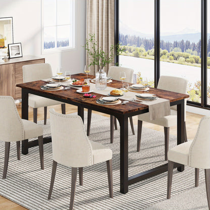 Eettafel – Keukentafel – Dinertafel – Tafel – Eetkamertafel – Industrieel Design – 160x80 cm – Vintage Bruin Hout – Metalen Poten – Stevig & Ruim Voor 4-6 Personen