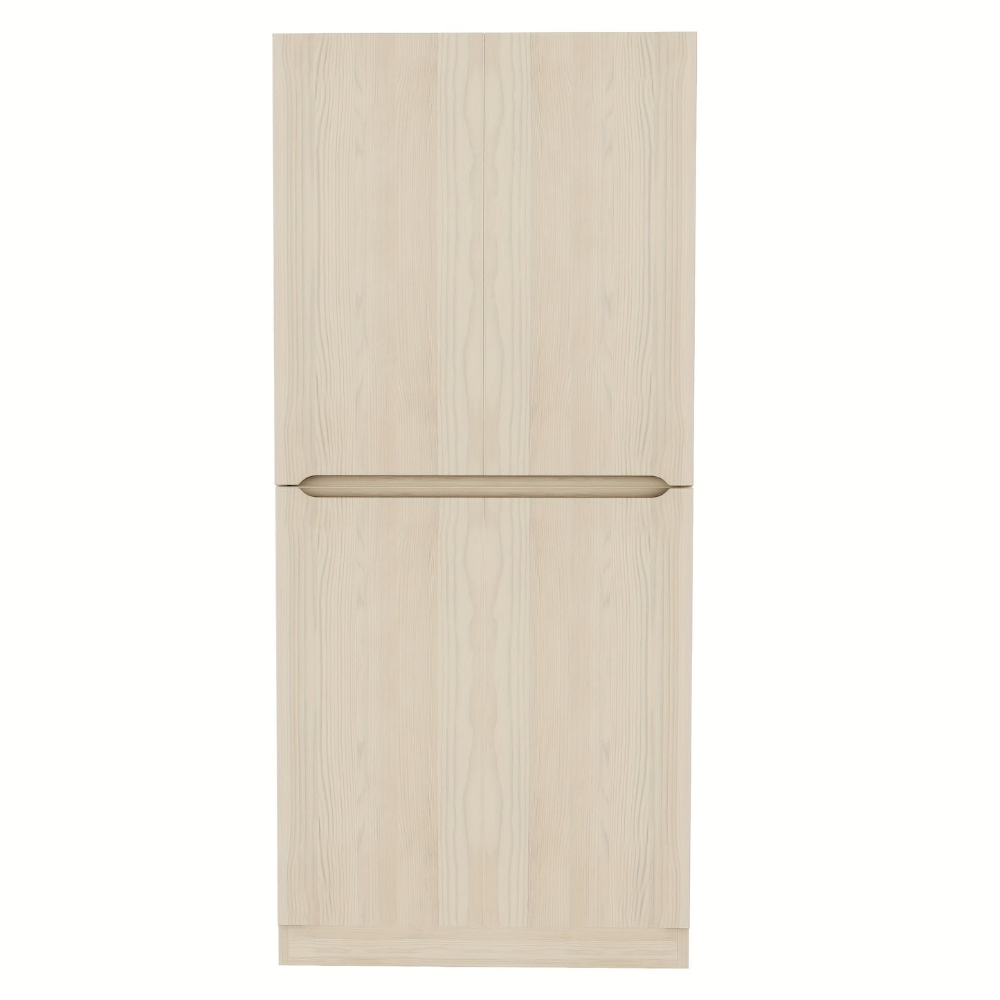 Opbergkast Hal – Opbergmeubel Entree – Schoenenkast – Kast Met Vakken – Slanke Halmeubel – Natuurlijk Bamboe – 70x40x170 cm – Dubbeldeurs Design