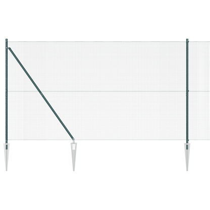 Recinzione in Rete Saldati con 13 Picchetti Verde 1.6 x 2.5m Acciaio
