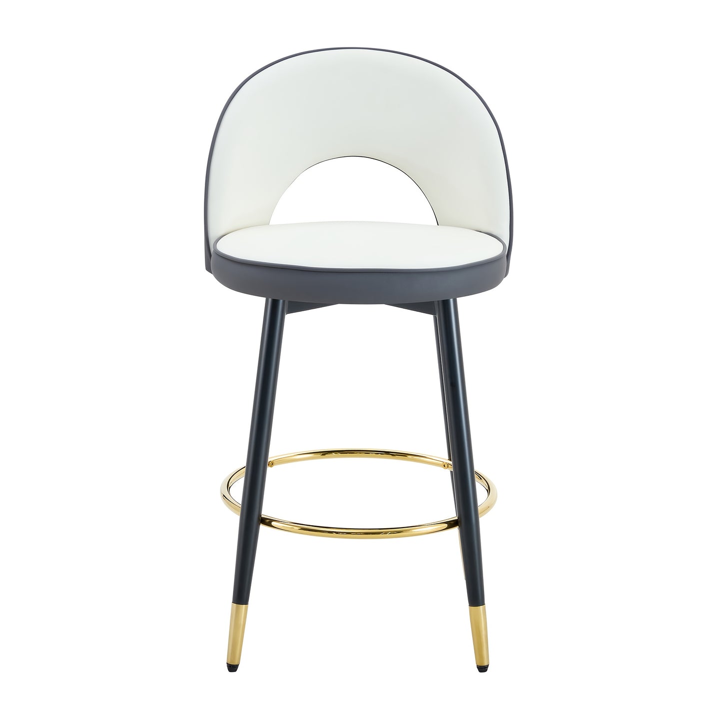 Modern 360° Swivel Bar Stool - Heavy-Duty Metal Construction, Space-Saving Swivel Base for Home, Restaurant, Kitchen, Patio - Easy Assembly, No Power Needed - Available in Black, White, Brown, Gray - Ideal for Bars, Cafes, O