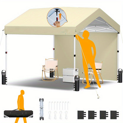 Partytent – Paviljoen – Overkapping – Feesttent – Tuintent – Pop-up – 3,05x3,05 m – UPF 50+ Zonbescherming – Eenvoudig Op te Zetten