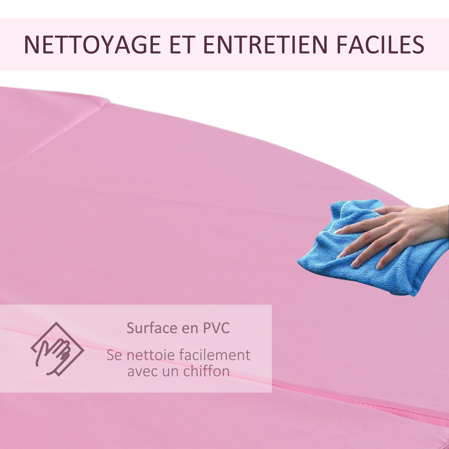 Paaldansmat – Valmat – Beschermmat – Oefenmat – Sportmat – Diameter 150 cm – Dikte 5 cm – Opvouwbaar – Waterdicht kunststof – Roze