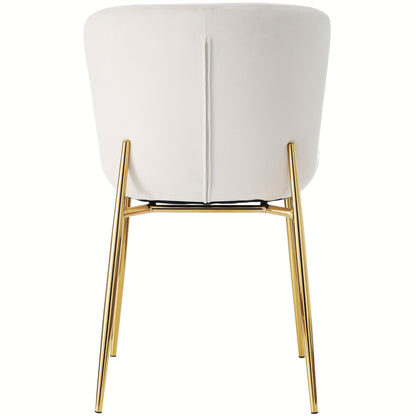 Eetkamerstoel – Stoel – Zithoekstoel – Woonkamerstoel – Loungestoel – Set van 6 – Beige Kleur – Comfortabele Zachte Stoffering – Stevig Vierpotig Frame