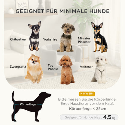 Huisdierenbank – Dierenbank – Huisdieren Sofa – Dierenkussen – Kleine Hond Bed – Grijs – Verhoogd Ontwerp – Afneembare Wasbare Kussenhoes