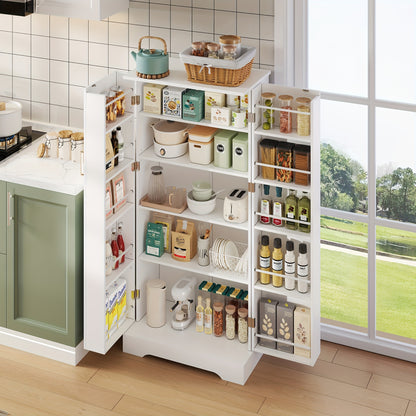 Keukenkast – Keukenrek – Opbergkast – Buffetkast – Wandkast – Wit – Verstelbare Planken – Dubbele Deuren