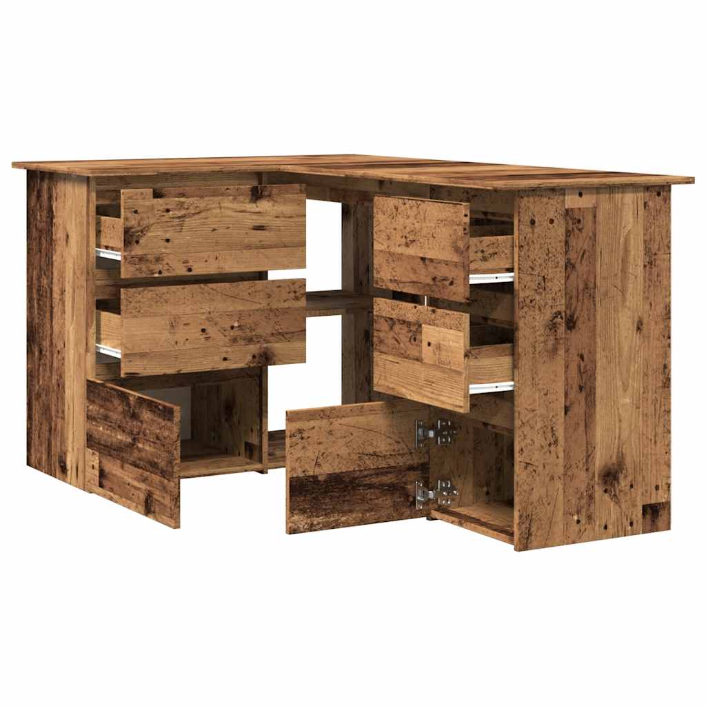 Hoekbureau – Hoektafel – Computerbureau – Bureautafel – L-vormig Bureau – Hoogwaardig Hout – 2 Deuren & 4 Lades – Ruime Werkplek