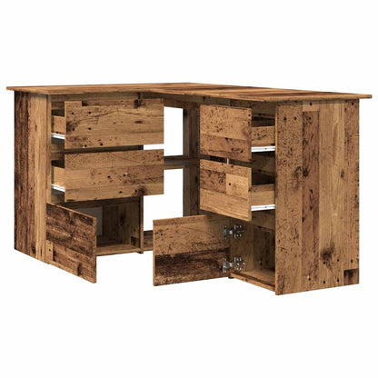 Hoekbureau – Hoektafel – Computerbureau – Bureautafel – L-vormig Bureau – Hoogwaardig Hout – 2 Deuren & 4 Lades – Ruime Werkplek