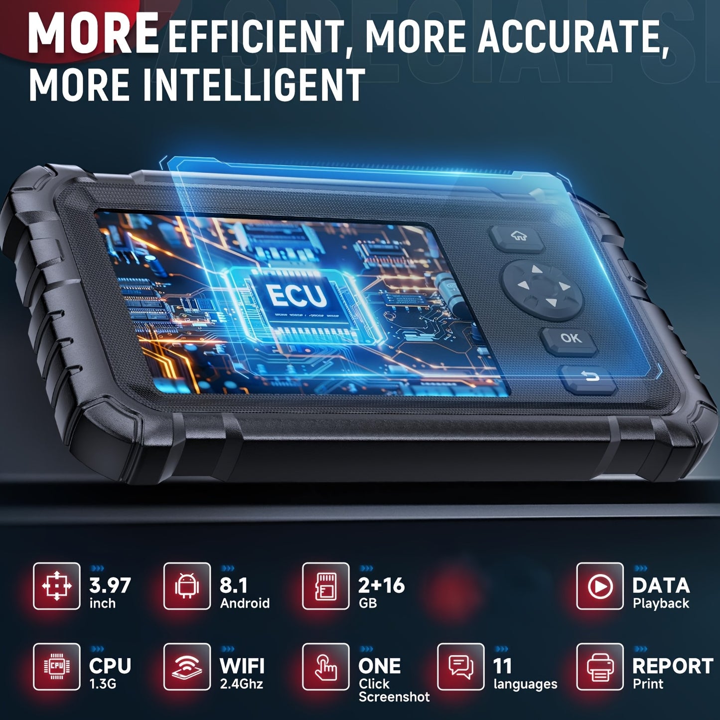 OBD2 Scanner – Auto Uitleesapparaat – Diagnose Scanner – Code Lezer – Uitleesapparaat – Volledige Systeemdiagnose – EPB & ABS Reset – Professioneel & Draagbaar