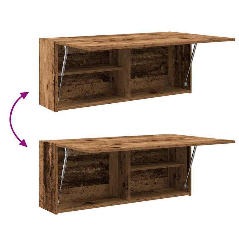 Badkamerkast – Badkamermeubel – Opbergkast – Wandkast – Kast Braun – Ruimtebesparend – Vochtbestendig MDF – Rustieke Houtlook – 100x25x40 cm – Eenvoudige Montage