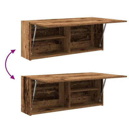 Badkamerkast – Badkamermeubel – Opbergkast – Wandkast – Kast Braun – Ruimtebesparend – Vochtbestendig MDF – Rustieke Houtlook – 100x25x40 cm – Eenvoudige Montage