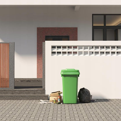 Prullenbakdeksel – Afvalbakdeksel – Vuilnisbakafdekking – Afvalcontainerhoes – Afvalbakafdekking – Met Veersysteem – Weerbestendig Metalen Behuizing 480L
