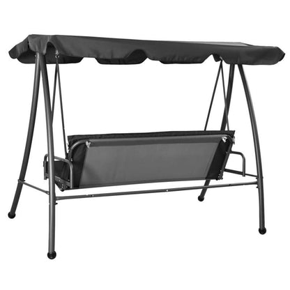 Schommelstoel – Swing Stoel – Hangstoel – Rocking Chair – Relaxstoel – Antraciet – Stalen Frame – 192x118x175 cm Canopy