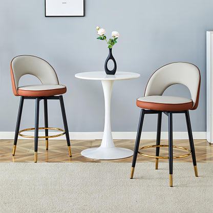 Barkruk – Barstoel – Barstoel Met Rugleuning – Keukenstoel – Barstoelen – 360° Draaibaar – Stevig Metalen Frame – Ruimtebesparend Design