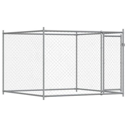 Hondenren – Hondenkooi – Hondenbench – Buitenkennel – Metalen Hondenren Grijs – Gegalvaniseerd Roestbestendig IJzer – 600x200x150 cm – Vooraf Gemonteerd