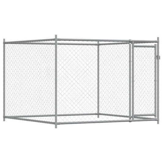 Hondenren – Hondenkooi – Hondenbench – Buitenkennel – Metalen Hondenren Grijs – Gegalvaniseerd Roestbestendig IJzer – 600x200x150 cm – Vooraf Gemonteerd