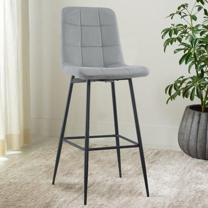 Velvet Fauteuils – Velours Stoelen – Relaxstoelen – Lounge Stoelen – Grijs Met Zwart Houten Frame – Inclusief Voetsteunen – Onderhoudsvriendelijk Hardhouten Frame