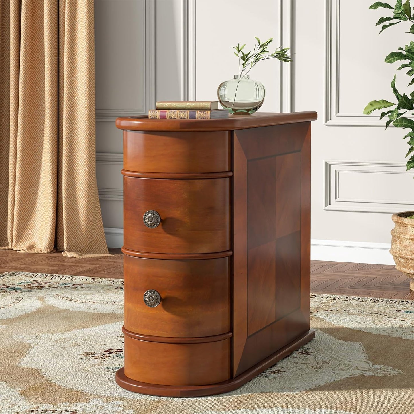 Console Tafel – Haltafel – Sidetable – Sofa Tafel – Opbergtafel – Lichtbruin – Smal Ontwerp 160 cm – 2-Laags Opbergruimte