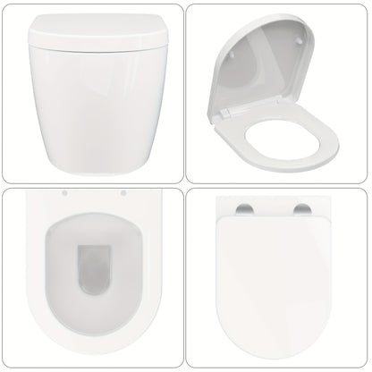 Wandtoilet – Hangend Toilet – Rimless Toilet – Diepspoel Toilet – Wandhangend Toilet – Keramiek – Softclose Zitting – Ruimtebesparend D-Design 51cm