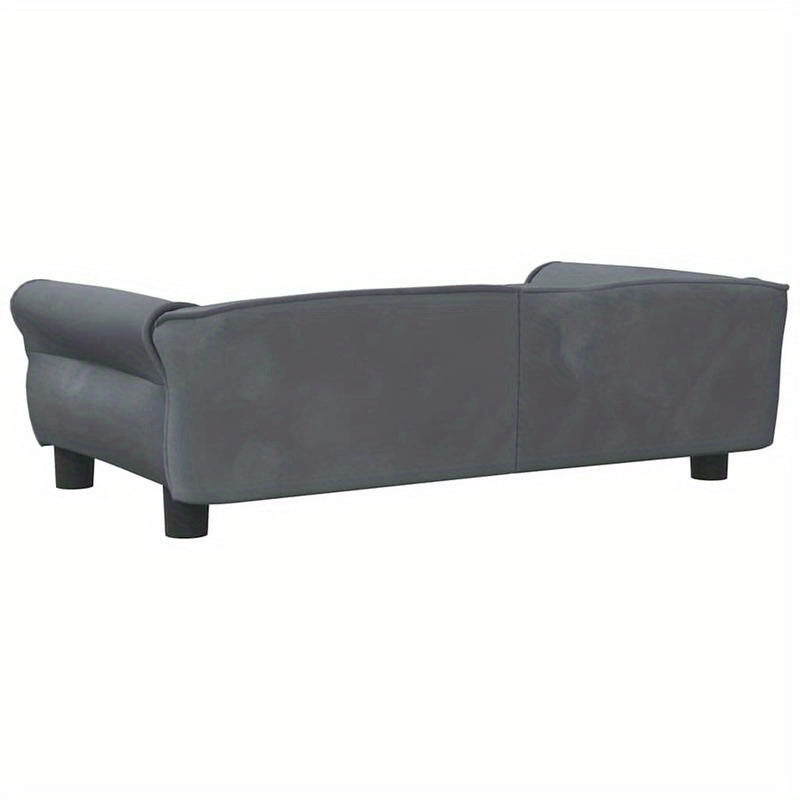 Hondenbed – Hondenslaapplaats – Hondenmand – Hondenmat – Middelgrote Hond – Donkergrijs Velvet – Comfortabele Vulling – Royale Afmetingen 95x55x30 cm