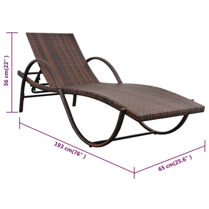 Lounge Set – Tuinligstoel – Buitenmeubel – Lounge Stoel – PE-Rattan – Gepoedercoat Staal – Afneembare Kussens