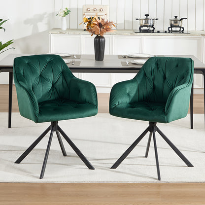 Eetkamerstoelen – Stoelen – Kuipstoelen – Fauteuils – Woonkamerstoelen – Beige Velvet Bekleding – Met Armleuningen en Metaal Kruispoot