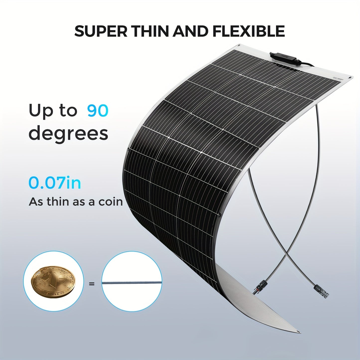 Flexibel Zonnepaneel 105W – Buigbaar Solar Paneel – Monokristallijn Zonnecel – Off-Grid Solar Module – Lichtgewicht Caravanpaneel – Hoog Rendement – Weerbestendig