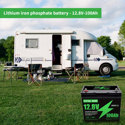 Lithium Accu 12V 100Ah – Lifepo4 Accu – Deep Cycle Batterij – Li-Ion Accu – Vervangbare Batterij – 8000+ Cycli – 100A BMS Bescherming