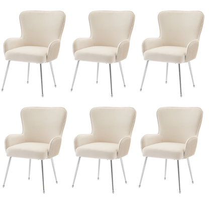 Velvet Fauteuil – Fluwelen Stoel – Lounge Stoel – Leunstoel – Beige Fauteuil – Met Metalen Poten – Ergonomische Lendensteun