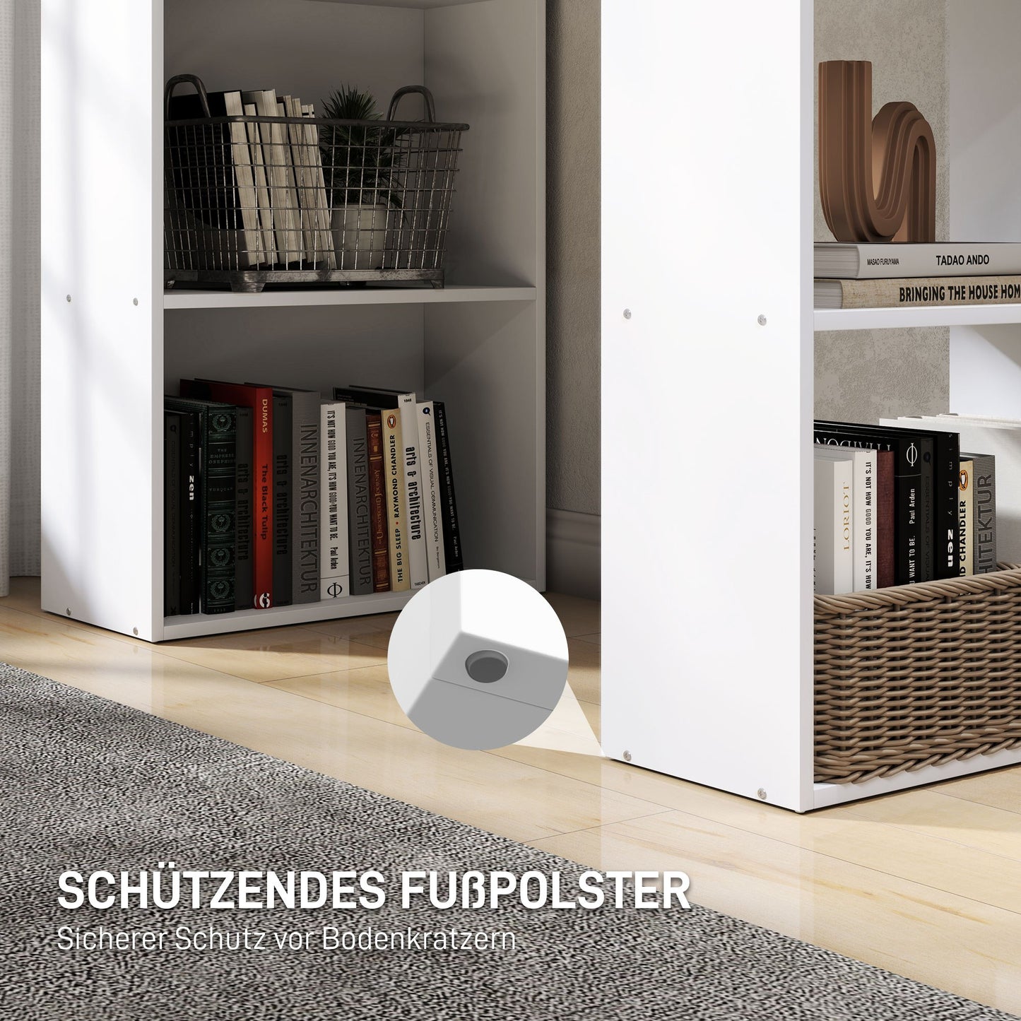 Bureau – Bureautafel – Computertafel – Werktafel – Schrijftafel – Wit – Compact Ontwerp – 6 Opbergvakken