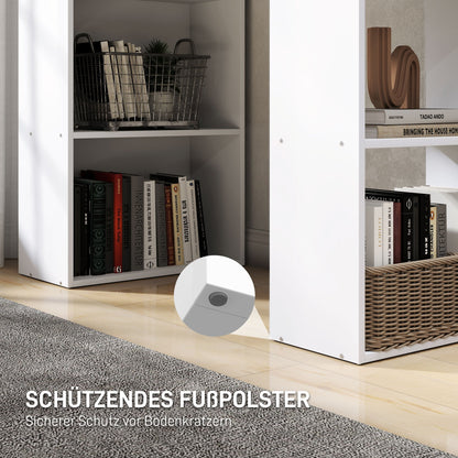Bureau – Bureautafel – Computertafel – Werktafel – Schrijftafel – Wit – Compact Ontwerp – 6 Opbergvakken