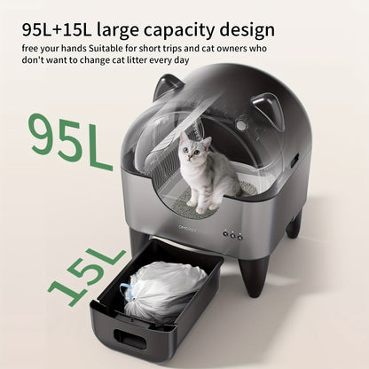 Automatische Kattenbak – Zelfreinigende Kattenbak – Slimme Kattenbak – Meerkattenbak – Ovale Kattenbak – Extra Groot Ovaal Design – USB Aangedreven Met Geurfilter