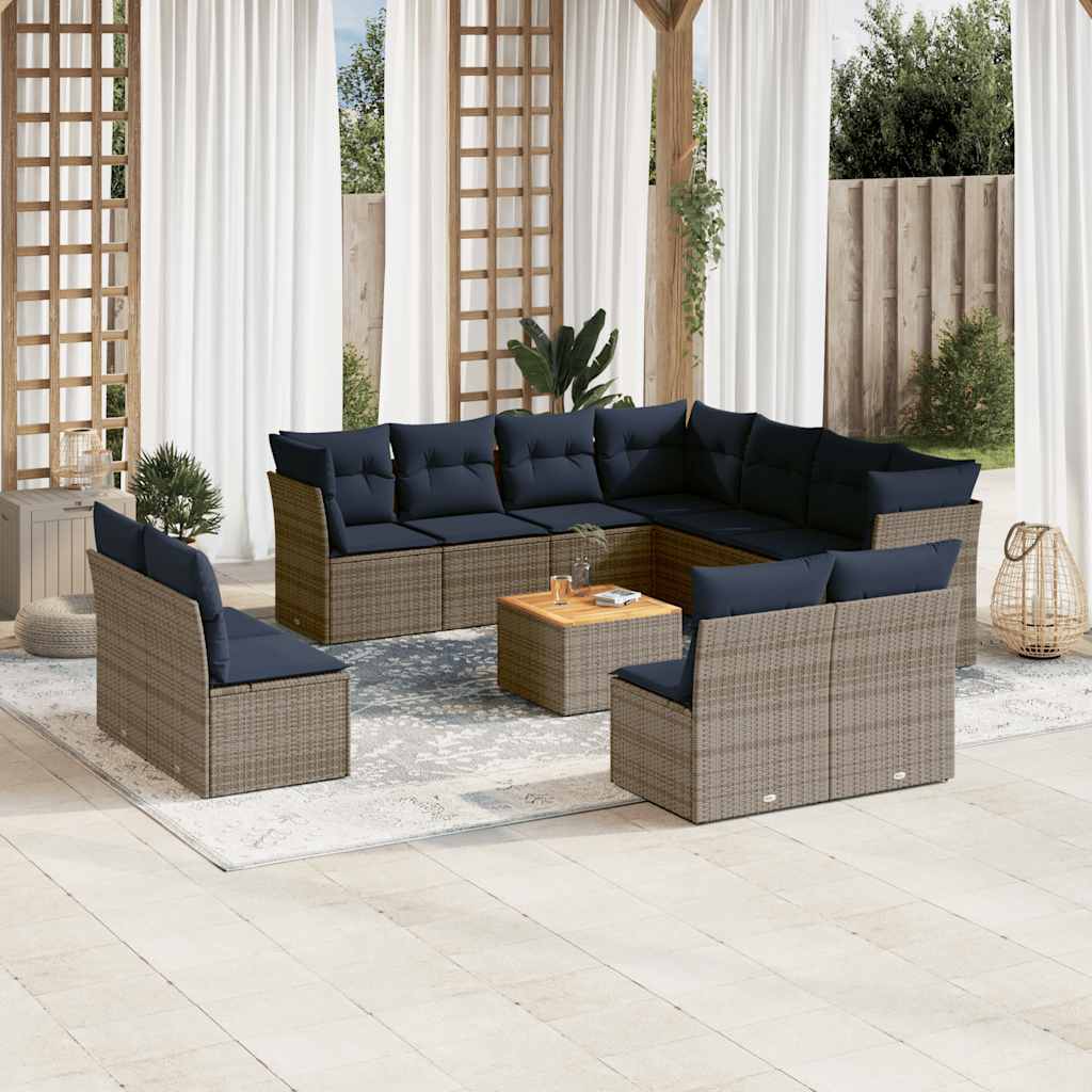 Loungeset – Tuinset – Loungebank – Balkonset – Tuinmeubelen – PE-Rattan – Waterdichte Opbergruimte