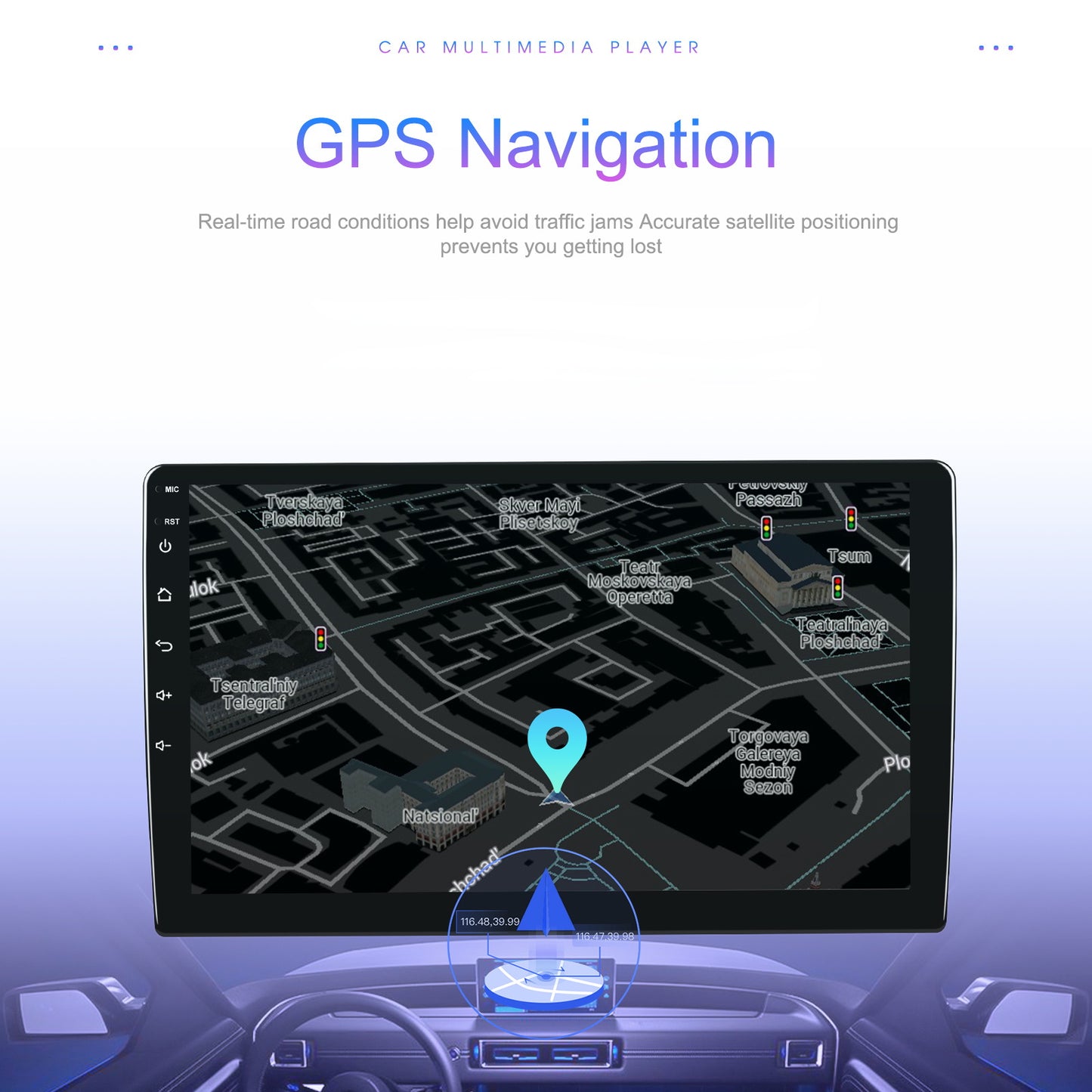 Autoradio Touchscreen – Double DIN Autoradio – Auto Multimedia Speler – Car Audio Systeem – GPS Navigatie – 9 Inch HD Scherm – Android Compatibel Met Mirror Link & WiFi