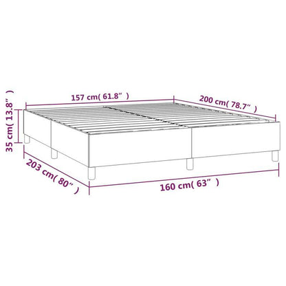 Dark Gray Spring Bed Frame 160x200cm in Fabric Practical, removable, suitable for all seasons
