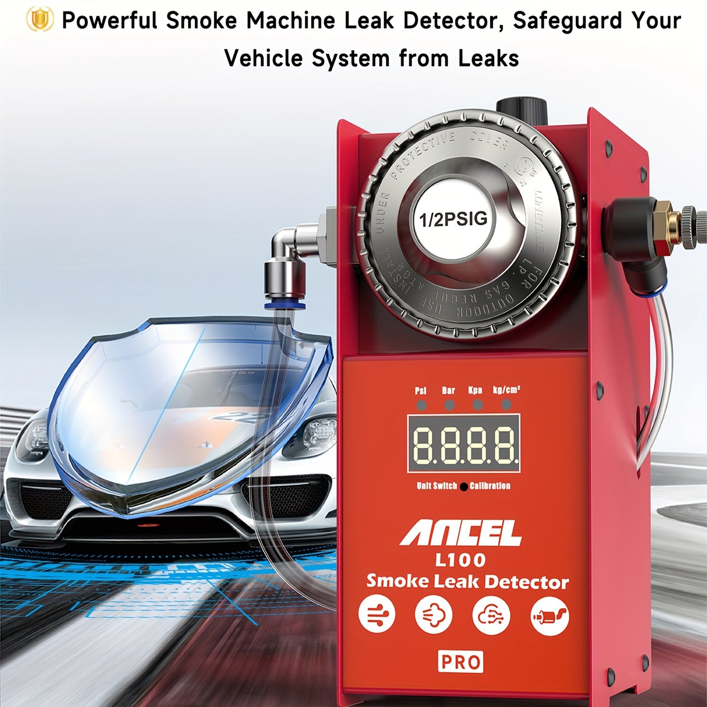 Rookmachine Auto – Rooktester – Lekdetectie Apparaat – Lekkage Opsporer – EVAP Leak Detector – Ingebouwde Luchtcompressor – Digitale Rookstroommeter