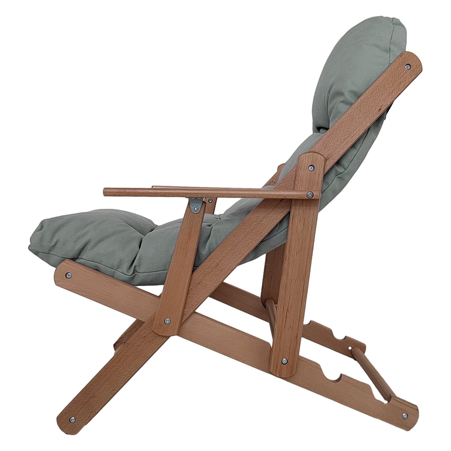 Loungestoel – Relaxstoel – Verstelbare Stoel – Klapstoel – Houten Stoel – Comfortabel Zitkussen – Massief Beukenhout