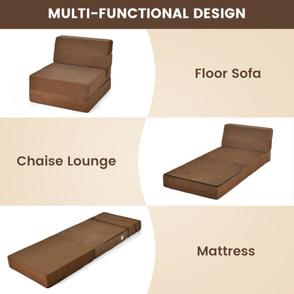 Opvouwbare Logeerbedmatras – Slaapmatras – Zitzak – Sofa Bed – Guestbed – 3-in-1 Design – Zachte Sponsvulling