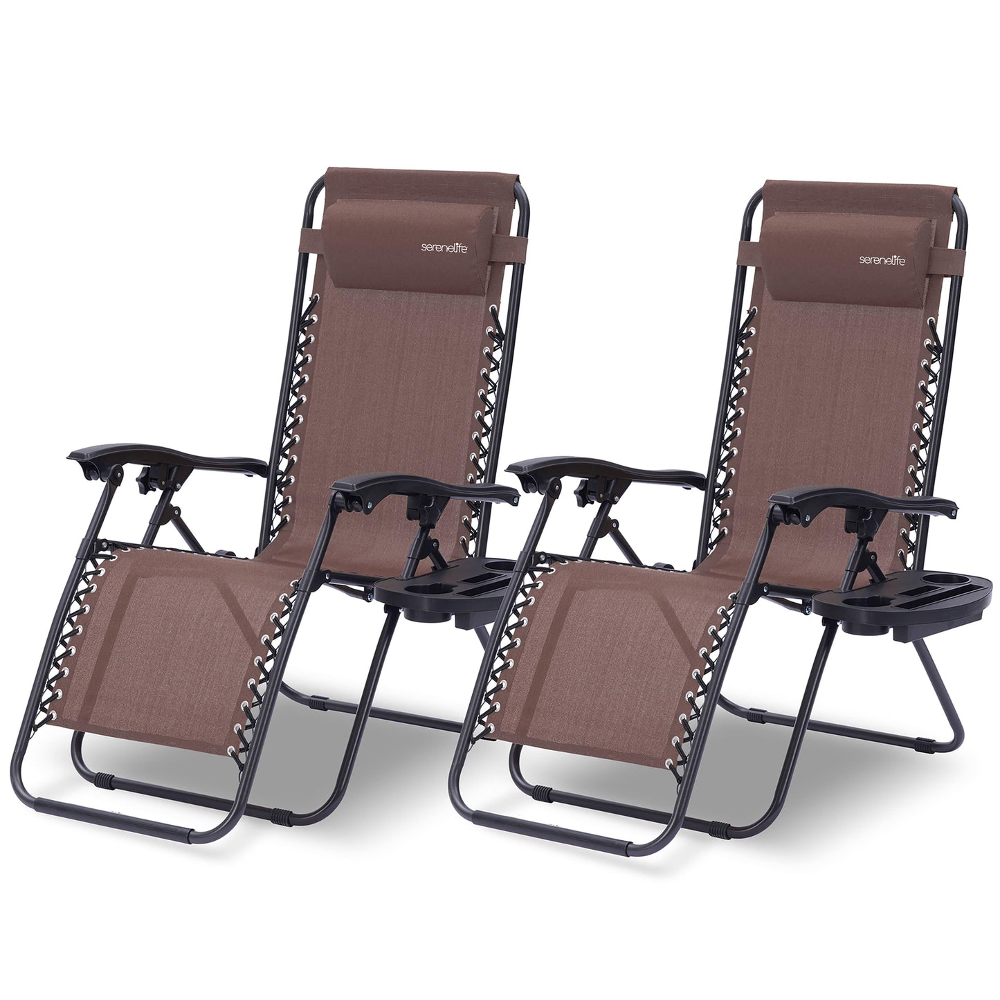 Lounge Stoel Set – Tuinstoel – Strandstoel – Relaxstoel – Ligstoel – Verstelbaar en Opvouwbaar – Inclusief Afneembaar Kussen en Zijtafel