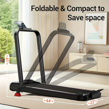 Loopband – Treadmill – Wandelloper – Joggingband – Fitnessapparaat – Inklapbaar Compact Model – 15% Verstelbare Helling & 2,5 PK Stille Motor – Zwart