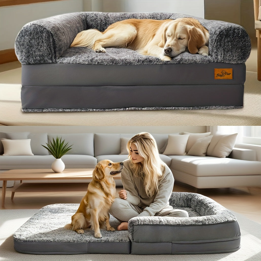 Hondenmand – Hondenbed – Hondenkussen – Dierenmand – Dogbed – Extra Groot 180x95x28 cm – Orthopedisch – Wasbare Afneembare Faux Fur Hoes