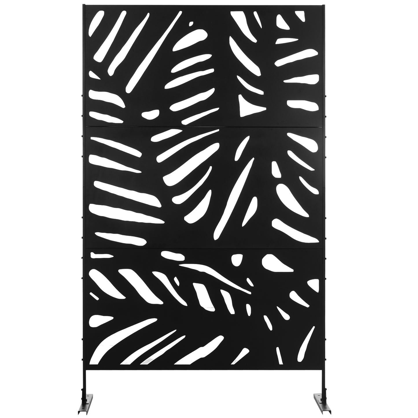 Tuinscherm – Tuinafscheiding – Privacy Scherm – Windscherm – Decoratief Scherm – Metalen Panelen Zwart – Weerbestendig Met Epoxy Coating – Afmeting 122x45x198 cm