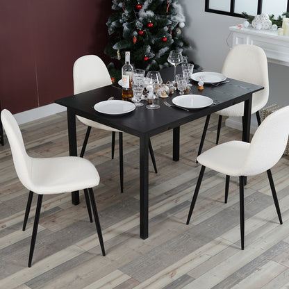 Uitschuifbare Eettafel – Eetkamertafel – Tafel – Scandinavische Tafel – Keukentafel – 120-160x80x75 cm – MDF Tafelblad en Zwart Metalen Frame